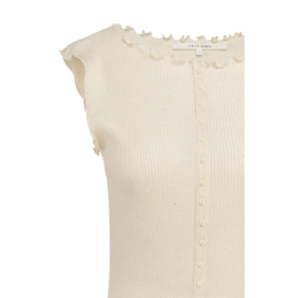 YAYA Mouwloze top met kleine knoopjes