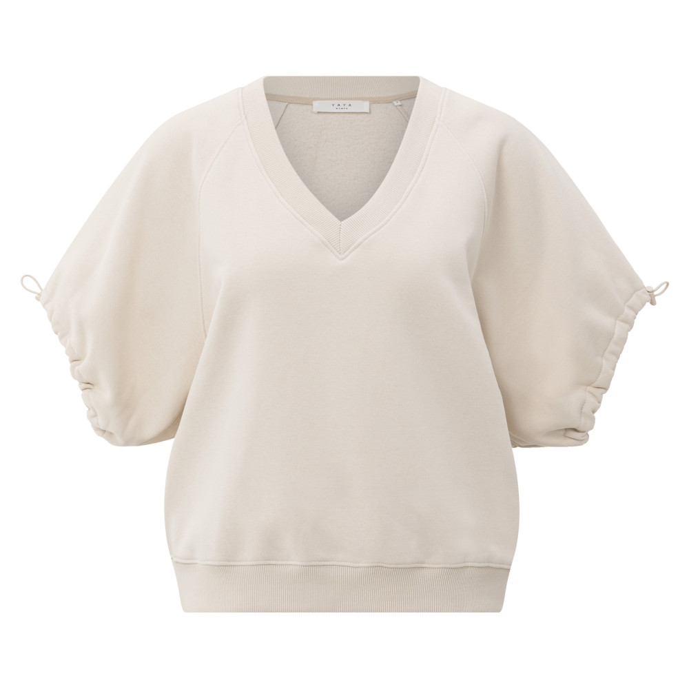 YAYA V-Neck sweater en driekwart mouw en elastiek