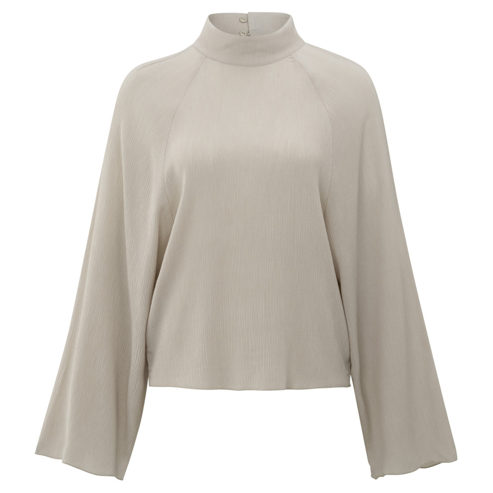 YAYA Texture top met hoge hals en raglan mouw