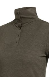 YAYA Jersey top met lange mouwen en knoopsluiting in hoge hals