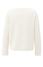 YAYA Bootneck sweater met randjes