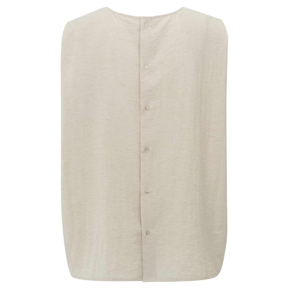 YAYA Mouwloze top met knoopsluiting op de achterkant