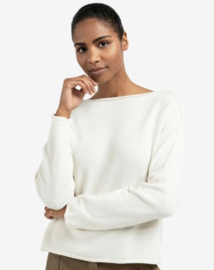 YAYA Bootneck sweater met randjes