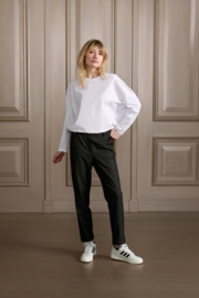 YAYA Pantalon met elastische taille, zakken en omgeslagen pijp