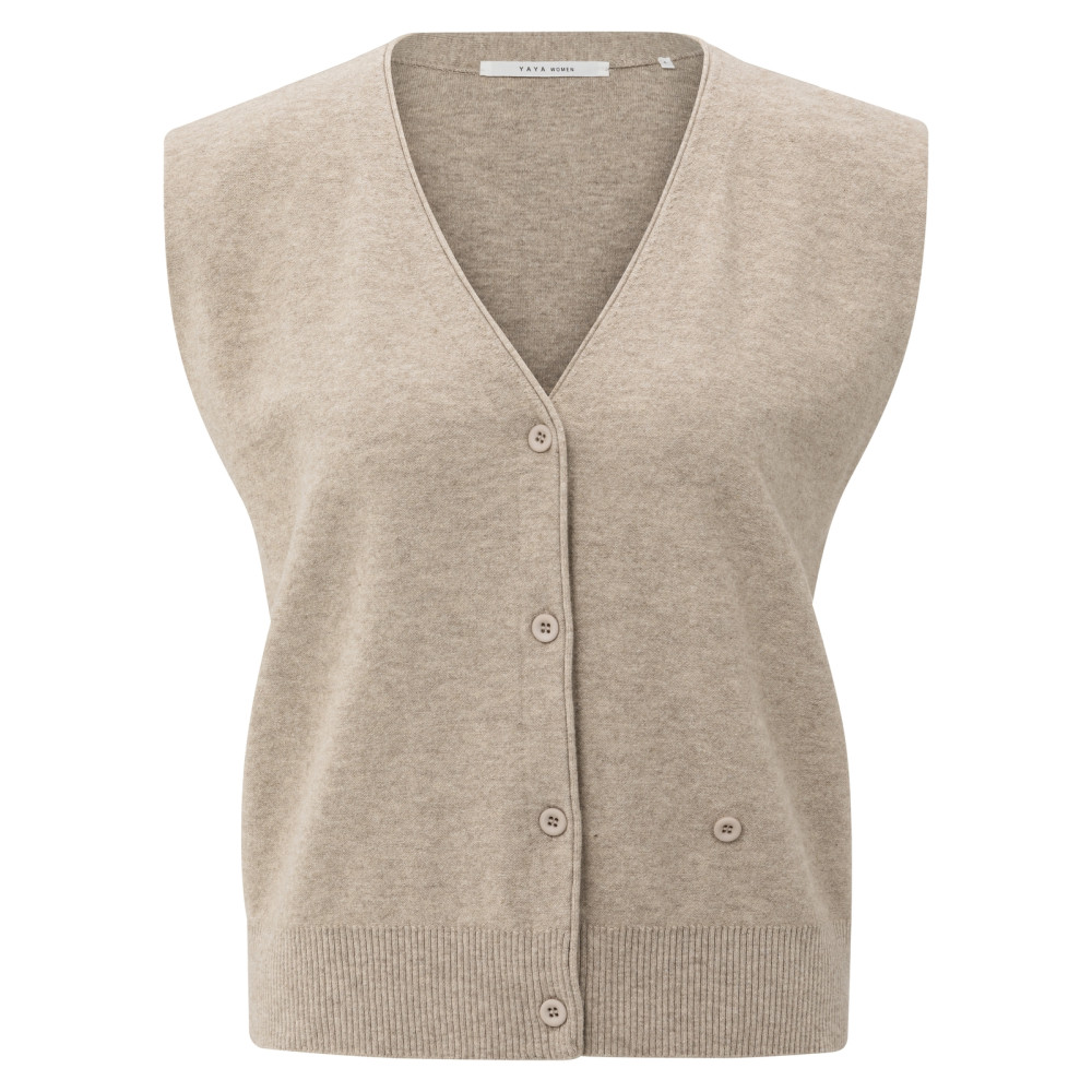 YAYA gilet met a symmetrische knoopsluiting