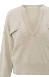 YAYA Zachte sweater met V-hals en zakjes