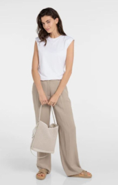 YAYA Mouwloze top met  rimpeling aan de zijkant