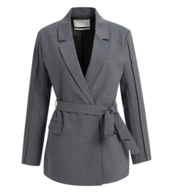 YAYA Geweven wikkelblazer met riemdetails