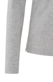YAYA Jersey polo met fijne rib en lange mouwen