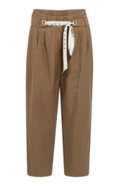 YAYA High-waist rechte broek met sjaalriem detail