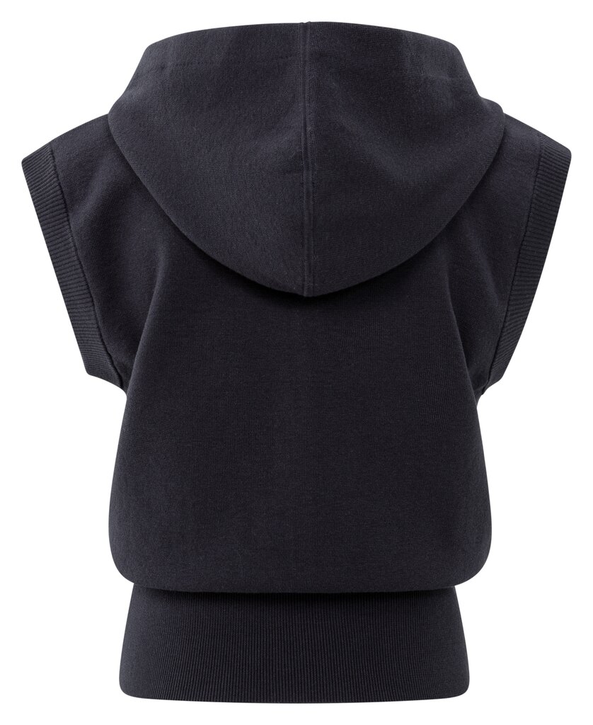 YAYA Mouwloos gebreide hoody met rits