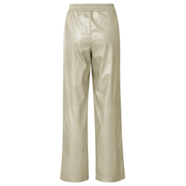 YAYA Faux leren metallic wijde broek