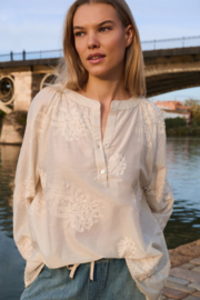 YAYA Geborduurde blouse met losse pasvorm