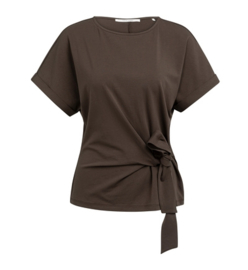 YAYA Top met ronde hals en knoopdetail