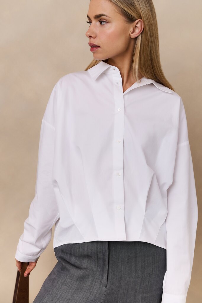 YAYA Poplin blouse met stiksels voor