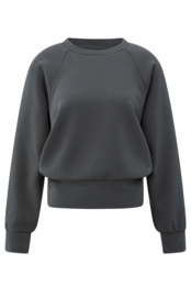 YAYA Raglan sweatshirt met fijne ribstructuur en ronde hals