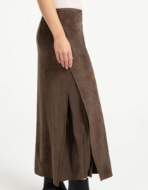 YAYA Suedine rok met gelaagd detail