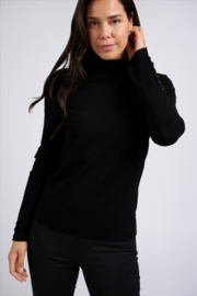 YAYA Turtleneck sweater met knoopjes