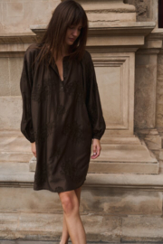 YAYA Geboorduurde jurk met lange mouwen