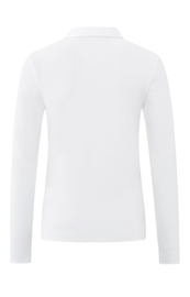 YAYA Jersey polo met fijne rib en lange mouwen