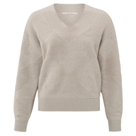 YAYA V hals trui met texture