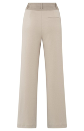 YAYA Jersey broek met wijde pijpen en contrast tailleband