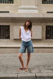YAYA Mouwloze blouse met plooien en stretchzoom