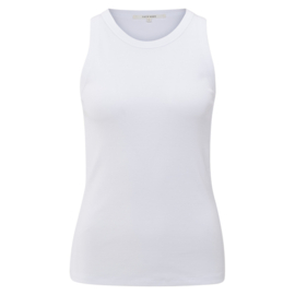YAYA Rib Top met ronde hals en print