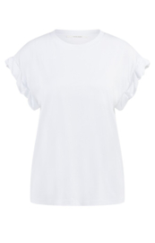 YAYA T-shirt met ronde hals en opgerolde, geplooide mouwen