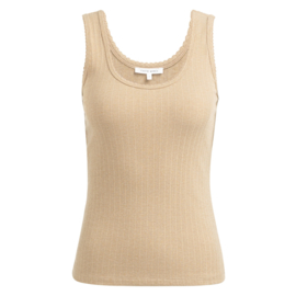 YAYA Geribd singlet met sierlijke hals rand