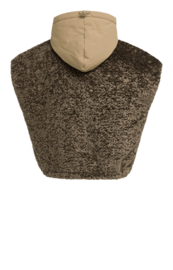 YAYA Omkeerbare bodywarmer van imitatiebont met nylon capuchon