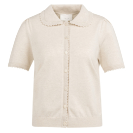 YAYA Gebreid vest met korte mouwen en opstaande kraag