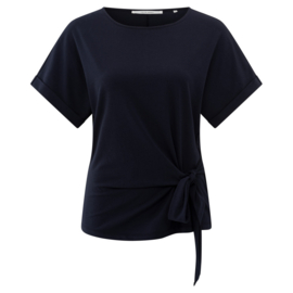 YAYA T-Shirt met ronde hals en knoopdetail