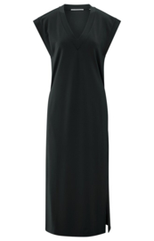 YAYA Lange T-shirt jurk met V-hals en ceintuur