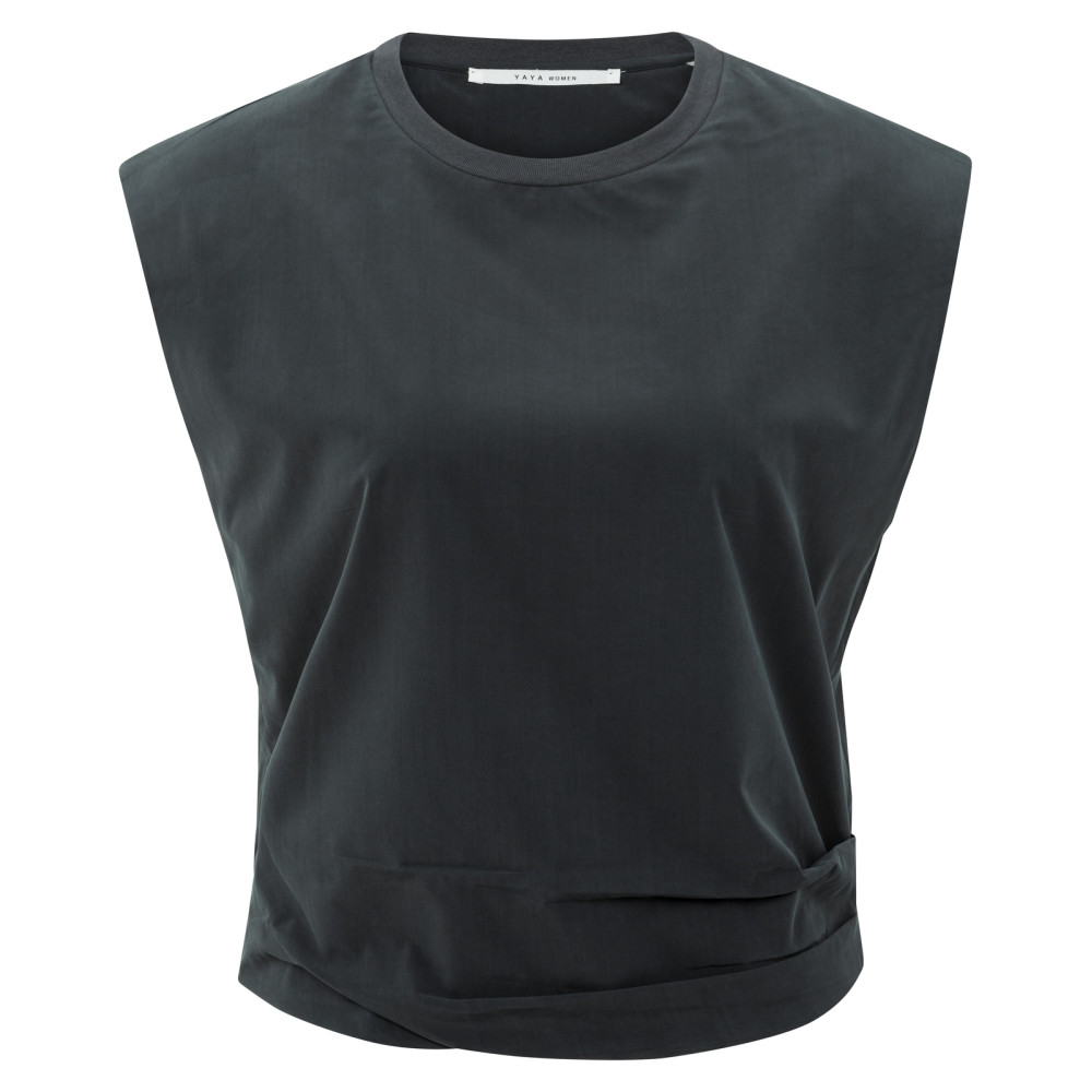 YAYA Top met schoudervulling en knot