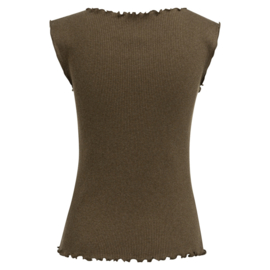 YAYA Mouwloze top met kleine knoopjes