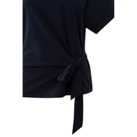 YAYA T-Shirt met ronde hals en knoopdetail