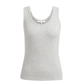 YAYA Geribd singlet met sierlijke hals rand
