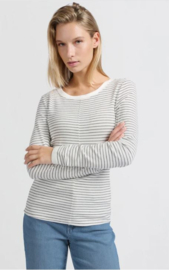 YAYA Gestreept lang T-shirt met contrast details