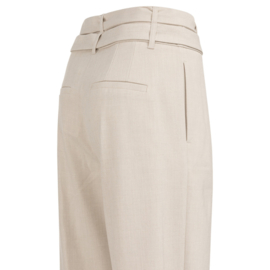 YAYA Losvallende broek met dubbele riem en knoopdetail