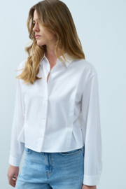 YAYA Poplin blouse met knoopdetails