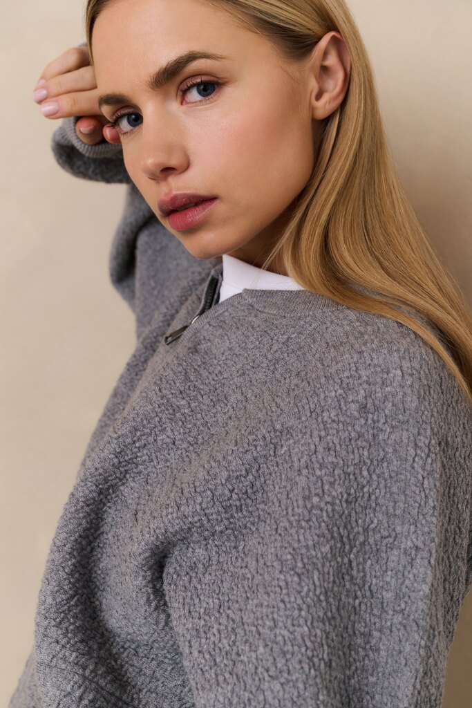YAYA Textured bomber jas