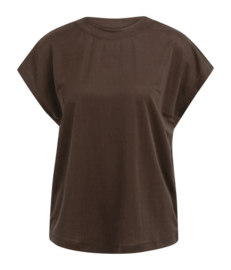 YAYA Top met ronde hals en knoopdetail