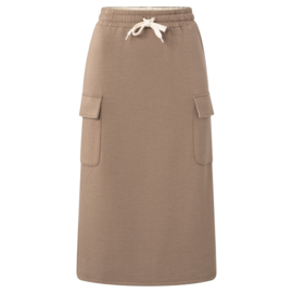 YAYA Jersey midi cargo rok met elastieken band