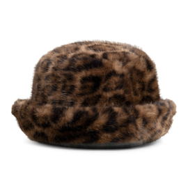 YAYA Emmerhoed van imitatiebont met luipaardprint