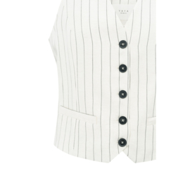 YAYA Linen mix gilet met streep