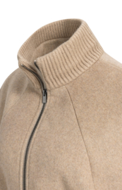 YAYA Zacht geweven wollen poncho-jas met ribboord