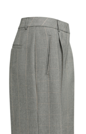 YAYA Geweven wijde broek met ruitpatroon en plooien