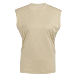 YAYA Mouwloze top met  rimpeling aan de zijkant