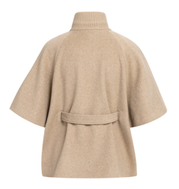 YAYA Zacht geweven wollen poncho-jas met ribboord